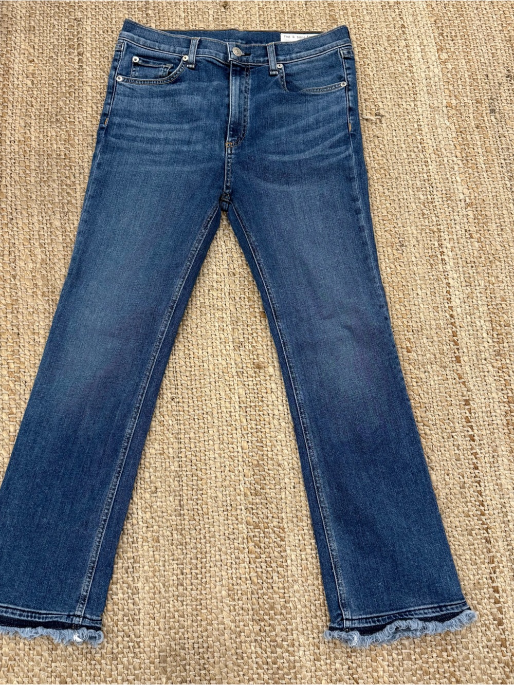 Rag & Bone JEAN Size 29 Blue Ankle  Jeans Raw Frayed Hem